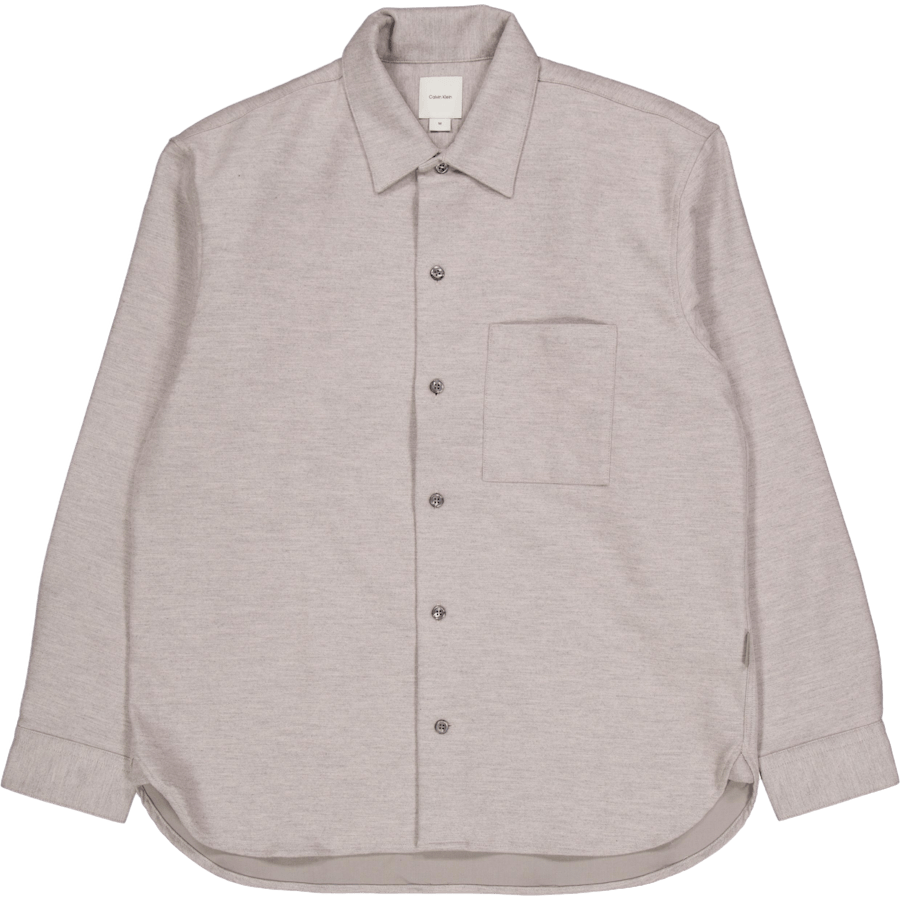 Brushed Wool Optic Overshirt Grey