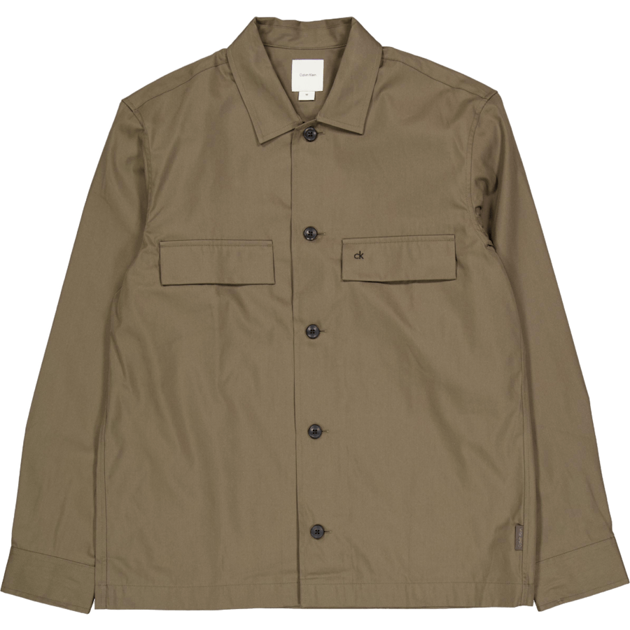 Cotton Blend Overshirt Grey