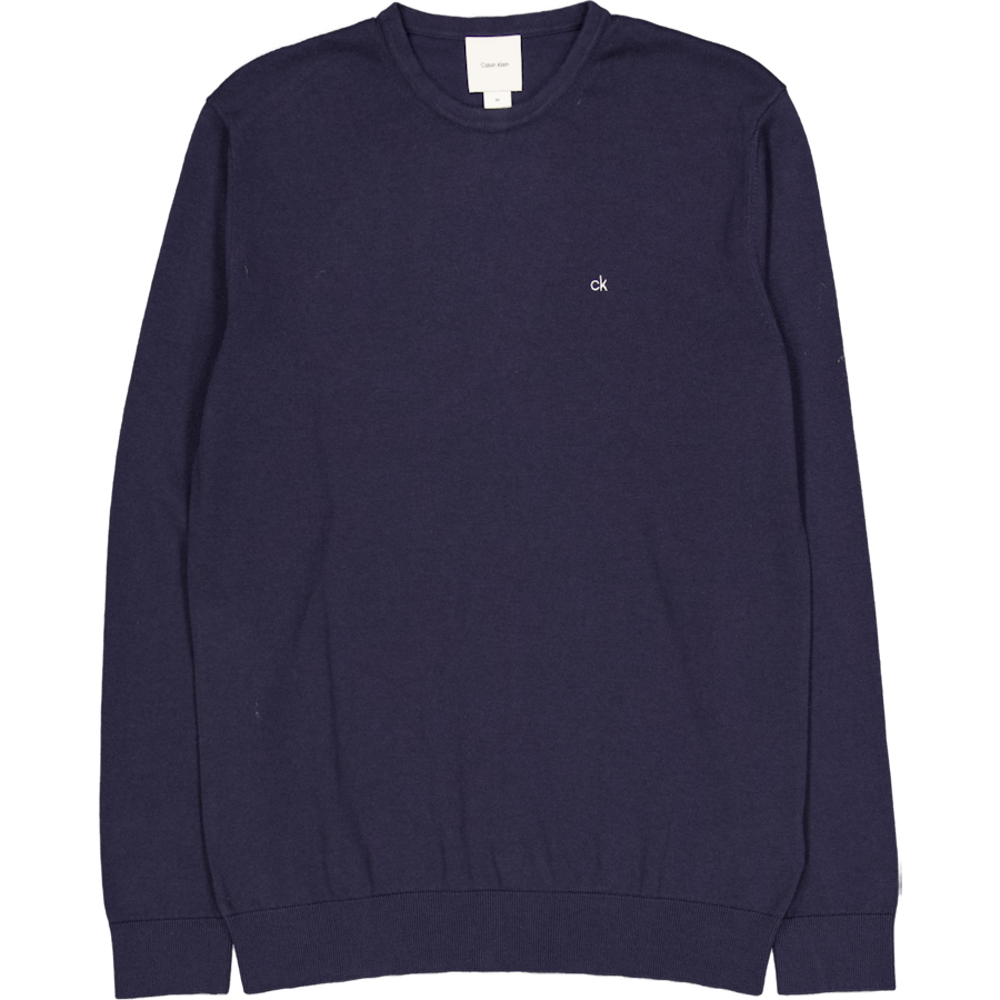 Cotton Silk Blend Cn Sweater Blue