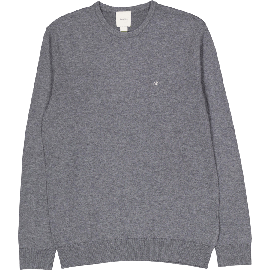 Cotton Silk Blend Cn Sweater Grey