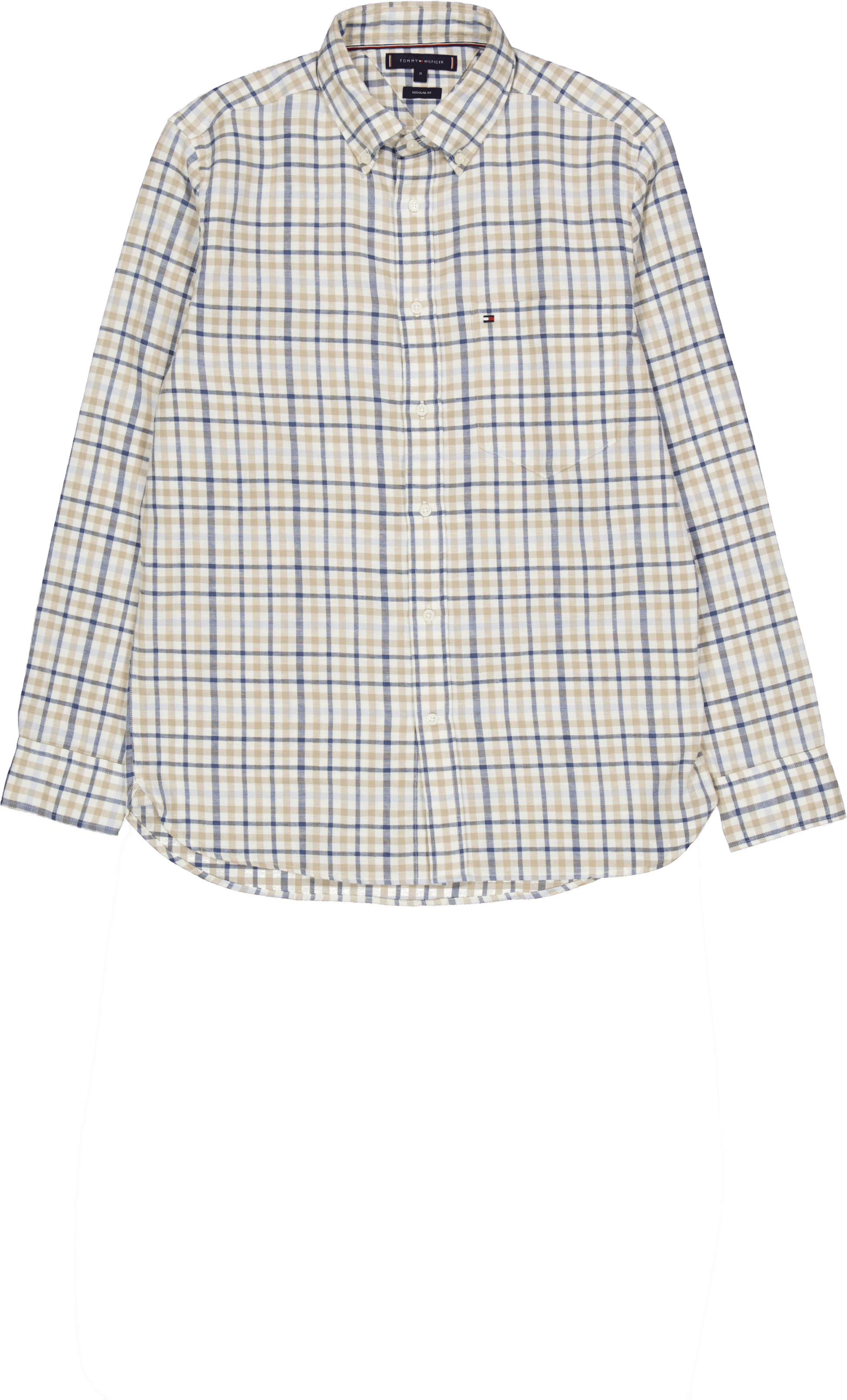 Brushed Linen Gingham Rf Shirt White