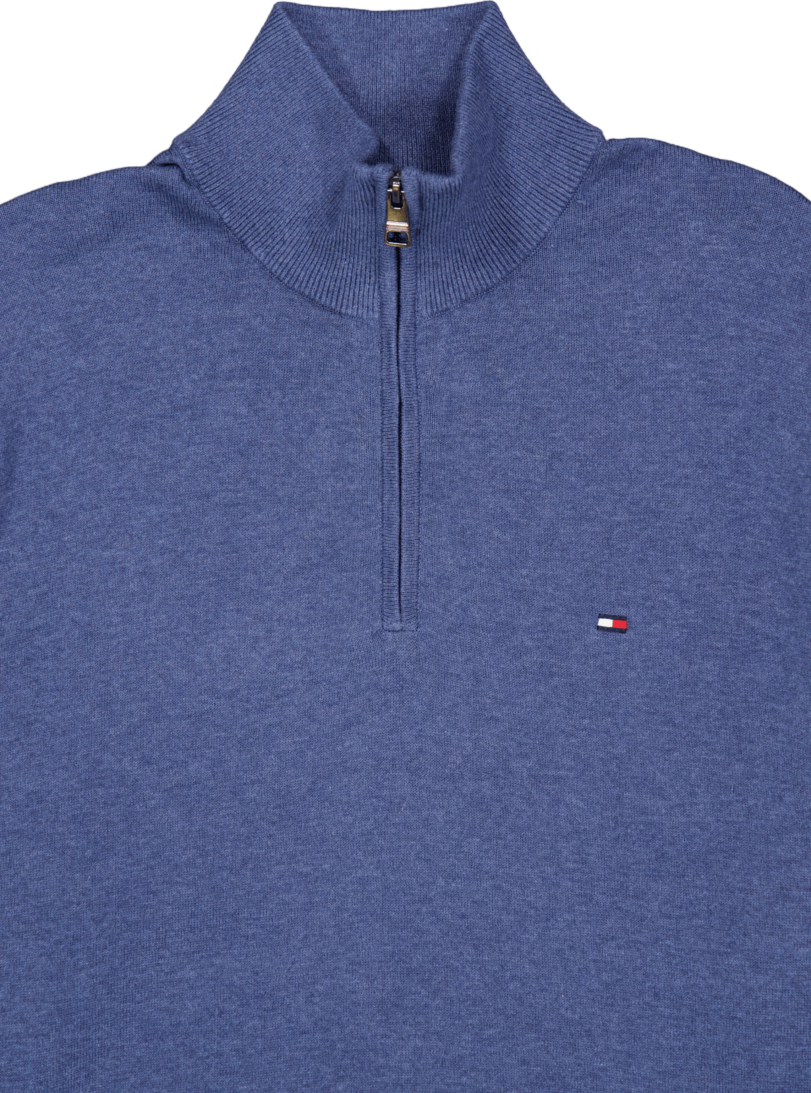 Essential Cotton Zip Mock Blue - Bild 3