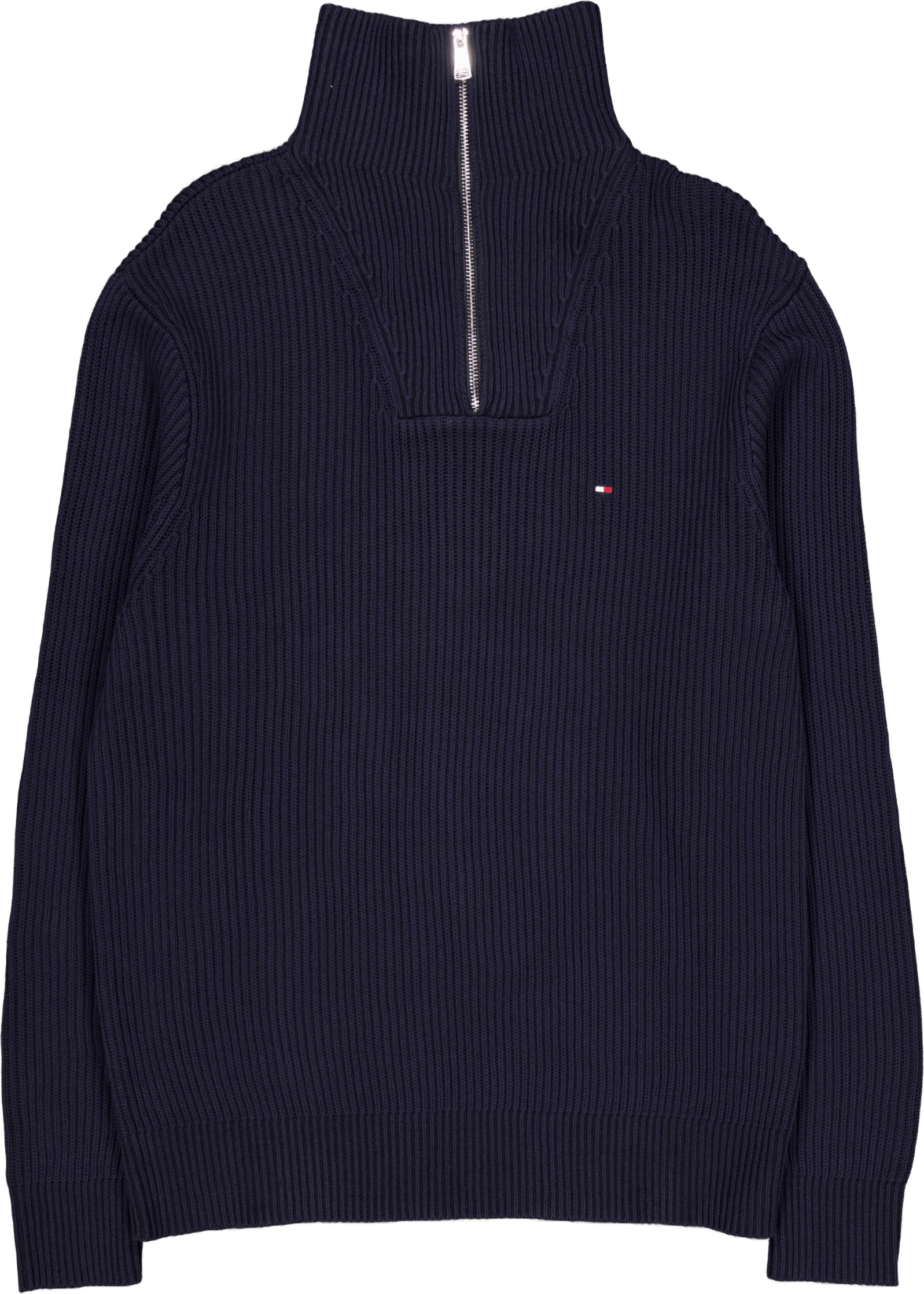 Chunky Cotton Rib Nautical Zp  Blue