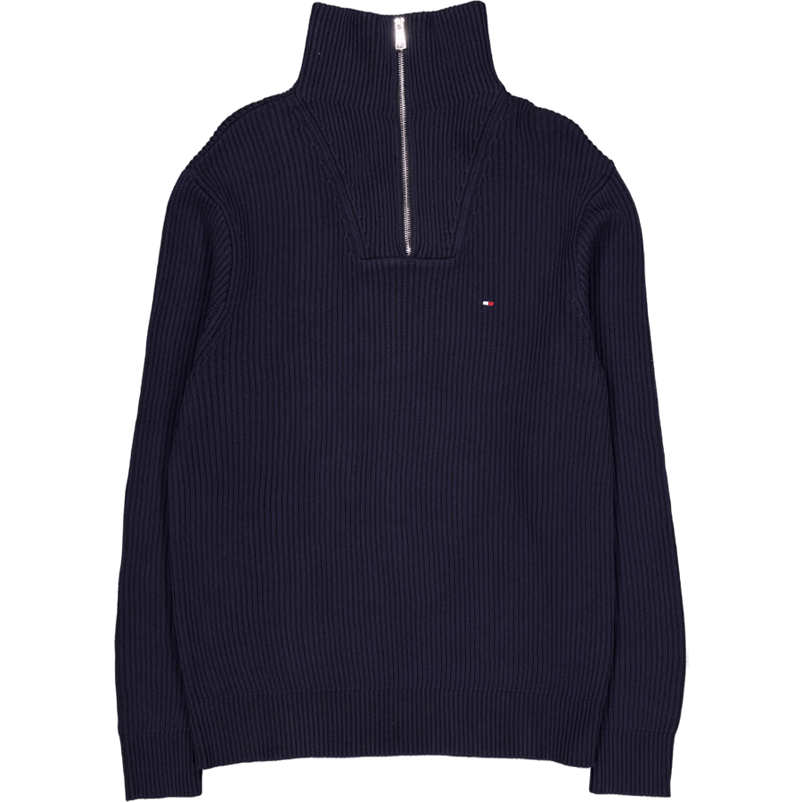 Chunky Cotton Rib Nautical Zp Blue