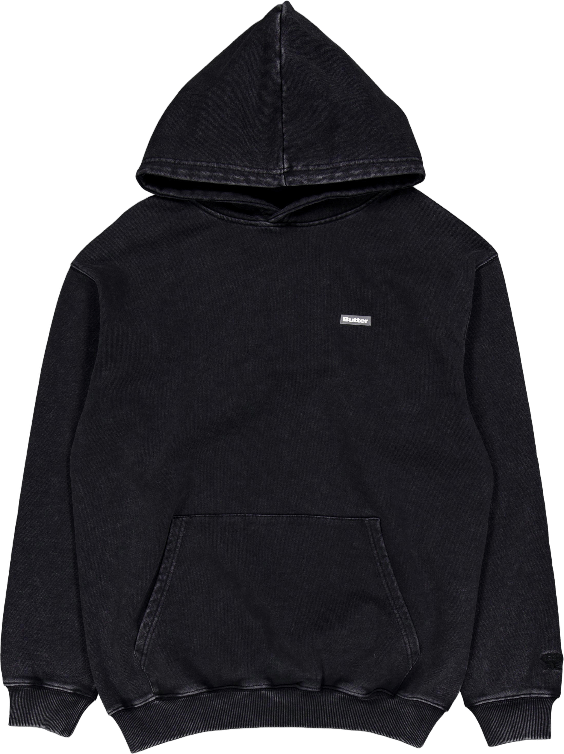 Basic Pullover Hood Washed Black
