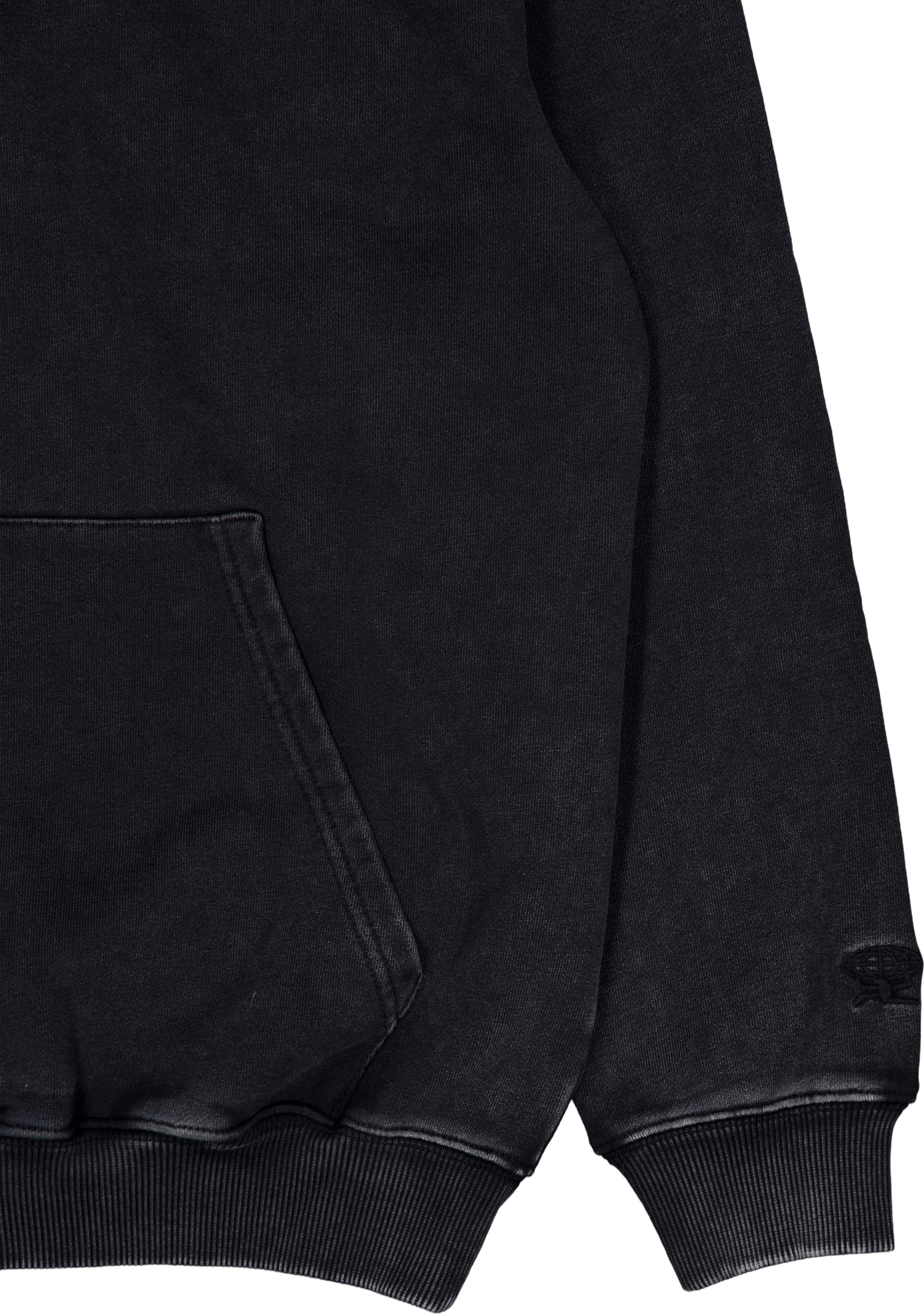 Basic Pullover Hood Washed Black - Bild 4