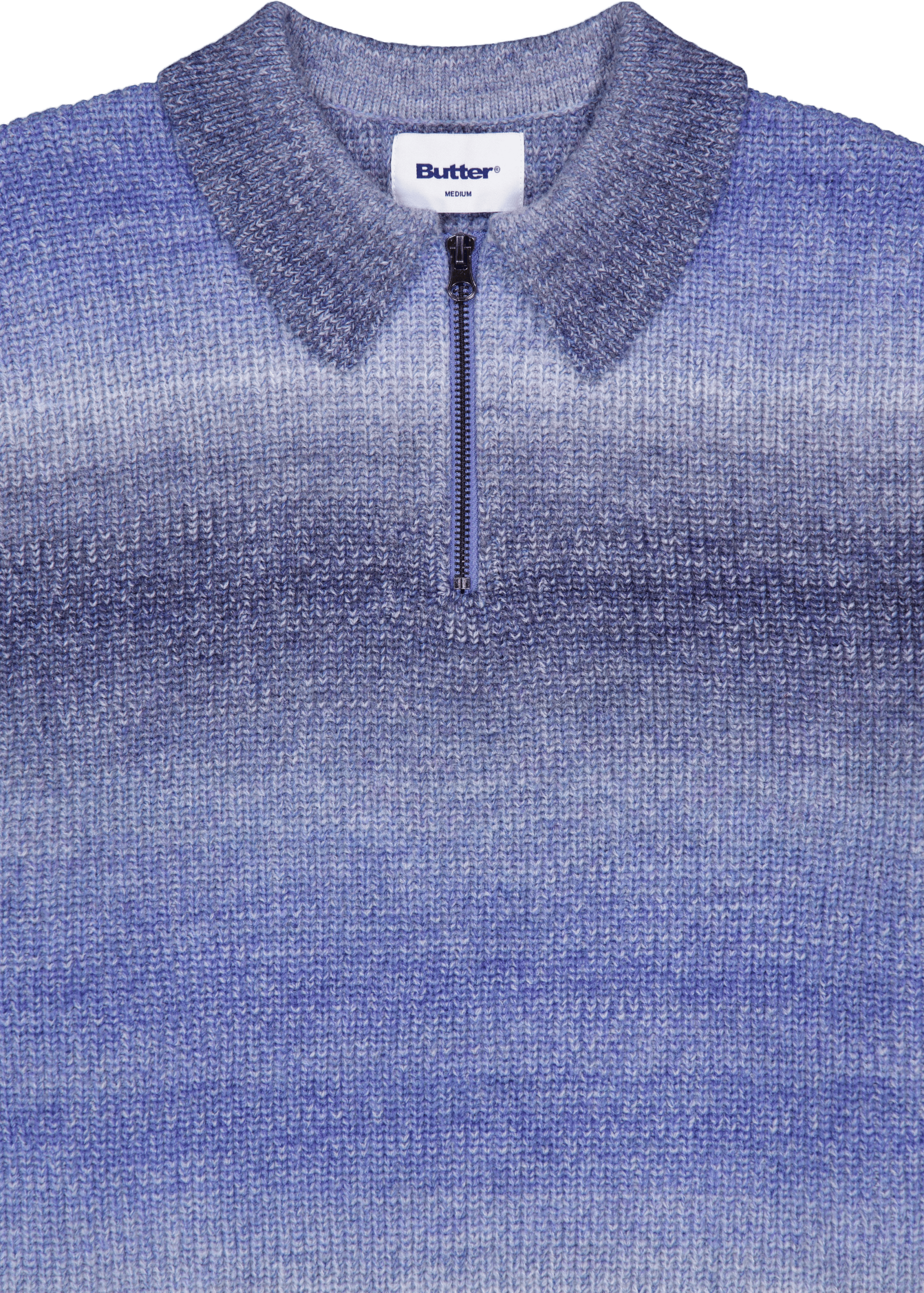 Beams 1/4 Zip Knit Polo Blue - Bild 3