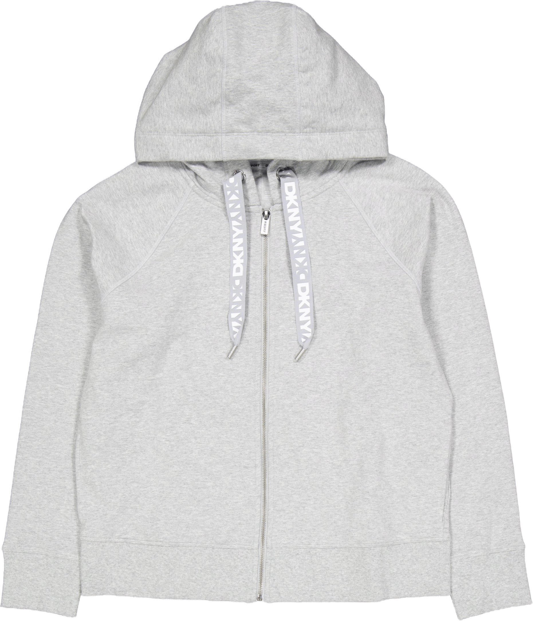 Two Tone Logo Drawcord Zip Hoo Pearl Grey Heather