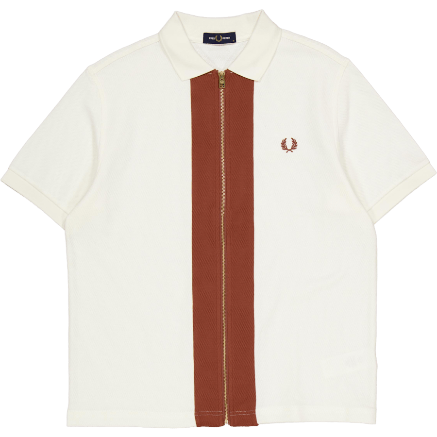 Zip Polo Shirt Light Ecru