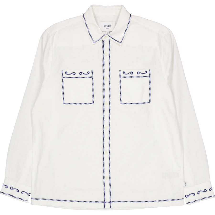 Haven Ls Shirt Ecru / Blue