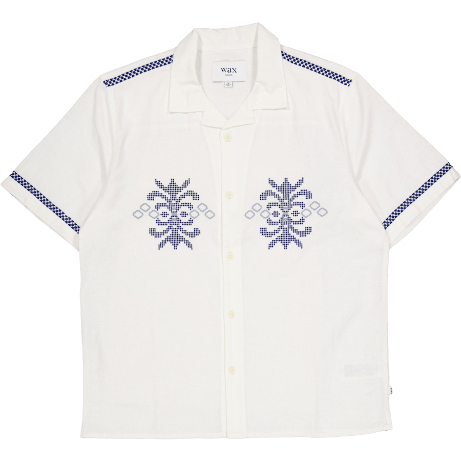 Didcot Ss Shirt Ecru / Blue