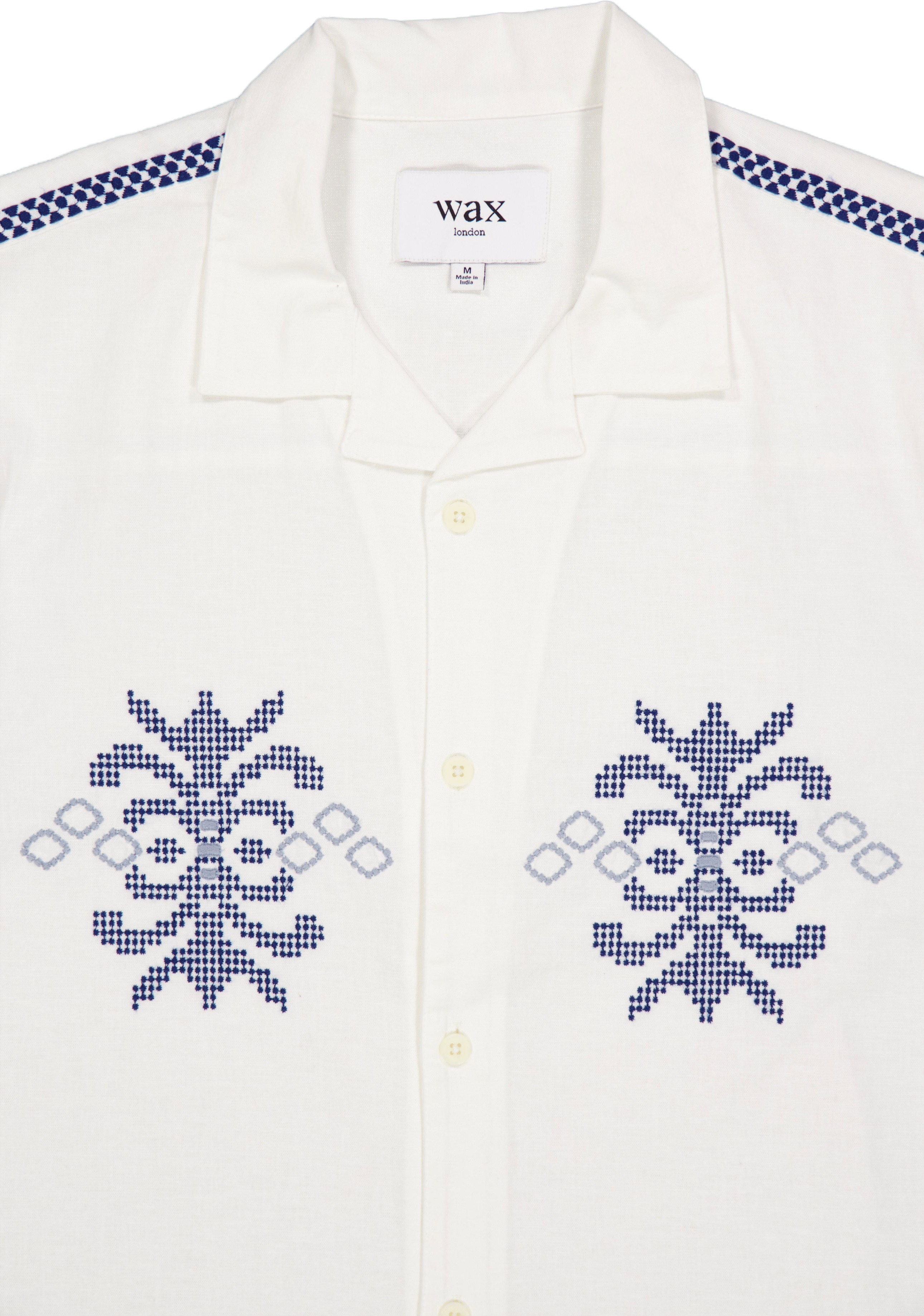 Didcot Ss Shirt Ecru / Blue - Bild 3