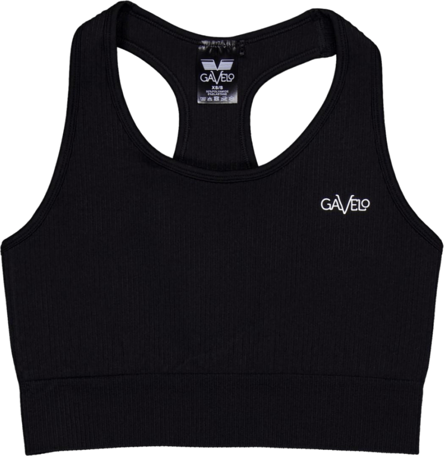 Ribbed Seamless Sport Bra Black