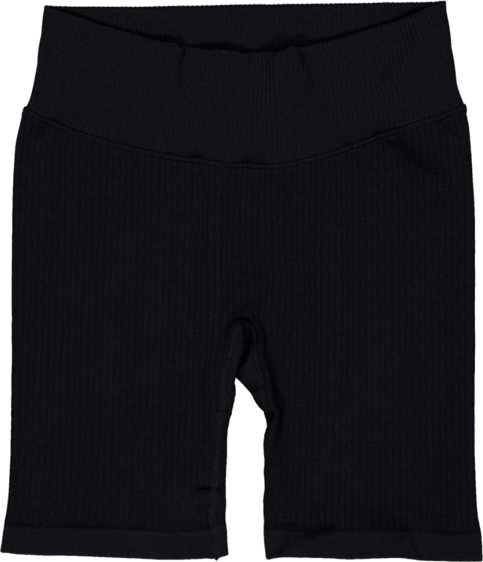 Ribbed Seamless Biker Shorts Black