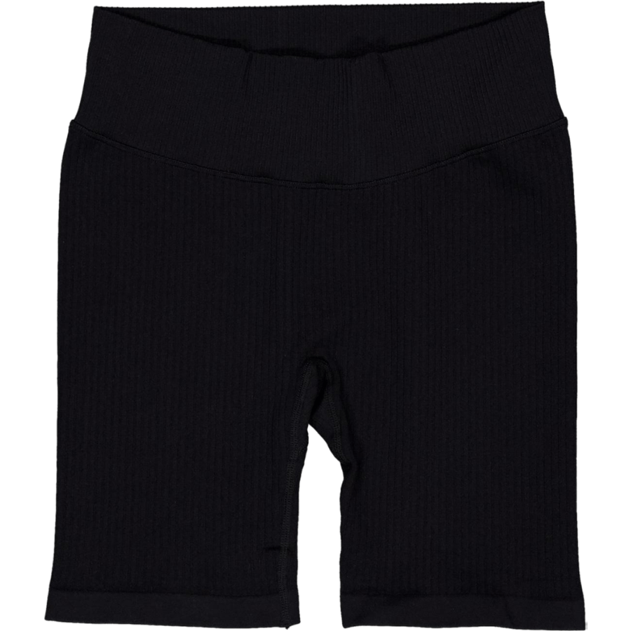 Ribbed Seamless Biker Shorts Black