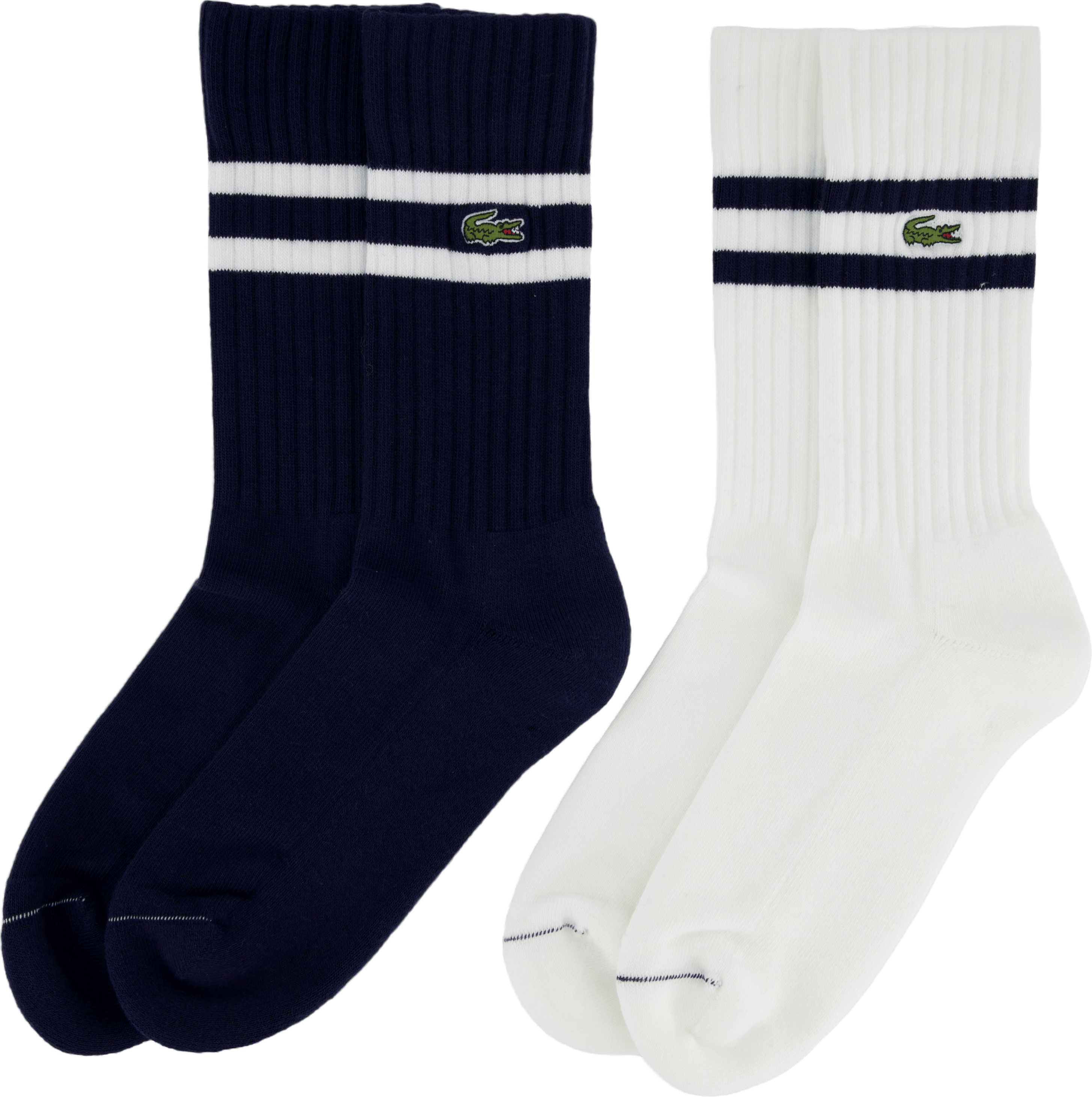 Ribbed Cotton Socks Navy Blue/white Hhw - Bild 2