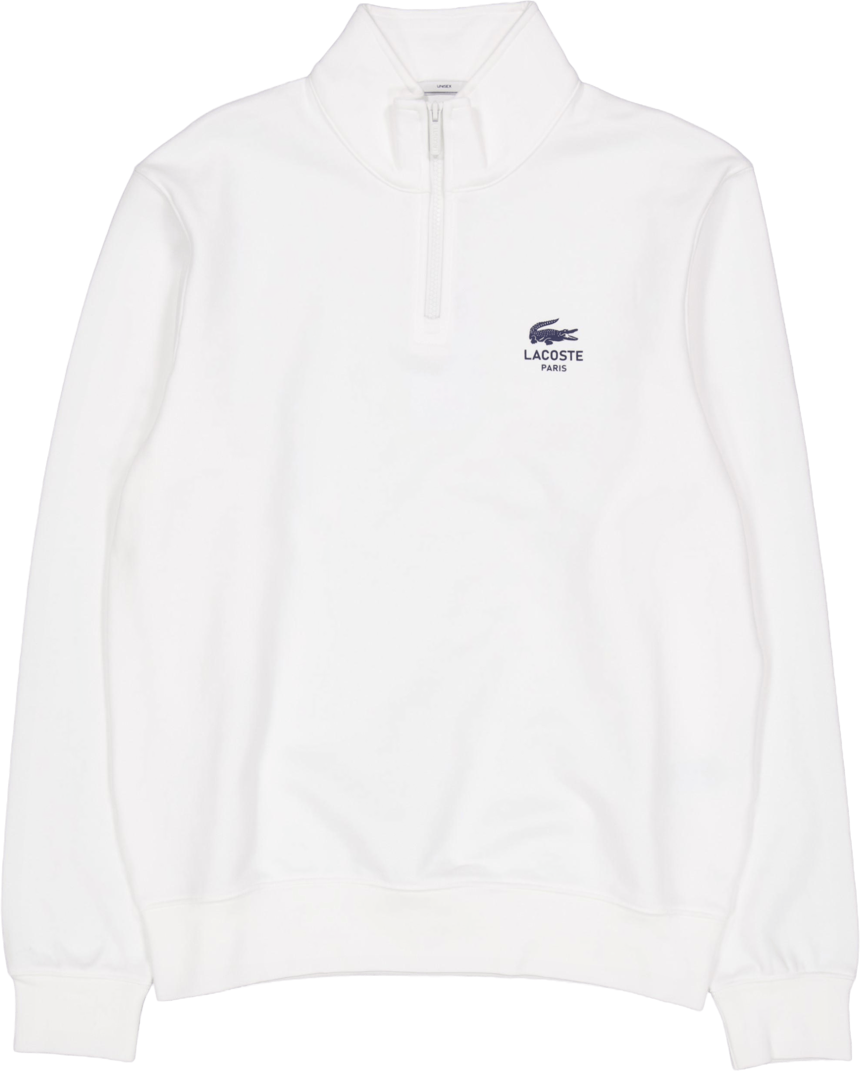 High Neck Zip-up Print Sweatsh White 70v