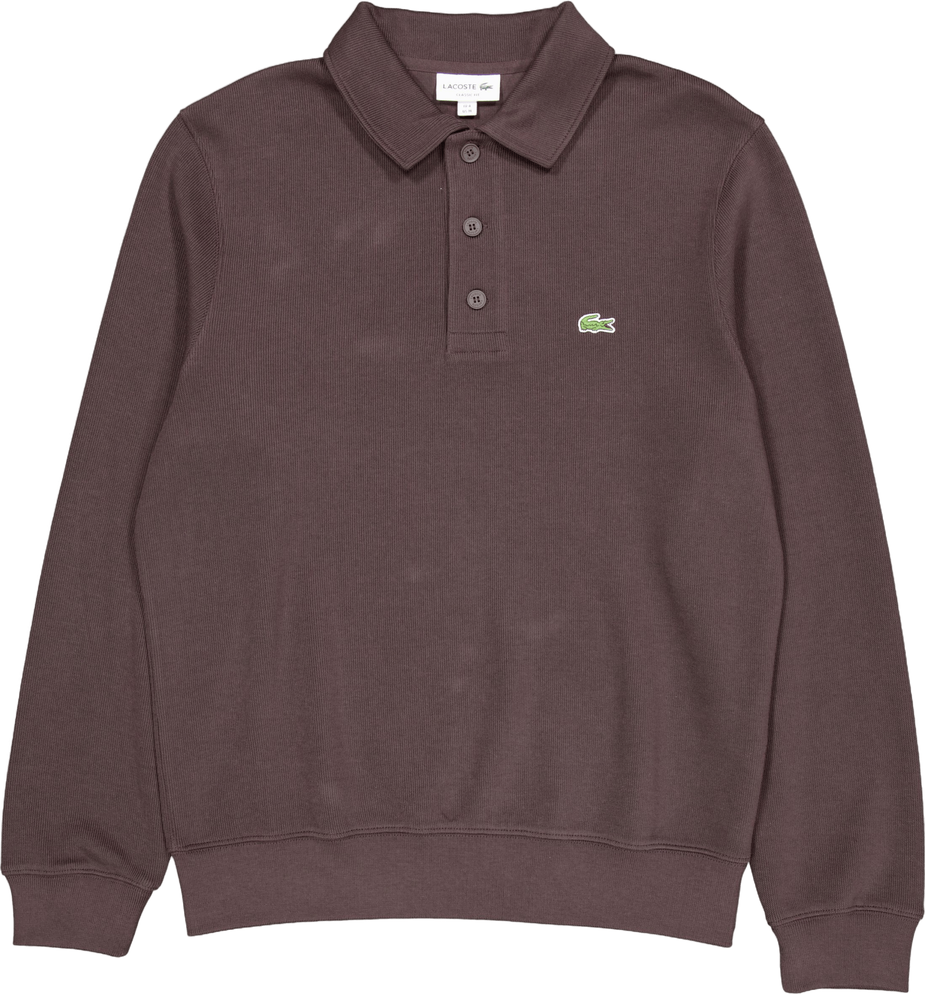 Ribbed Cotton Polo Collar Swea Brown Skb