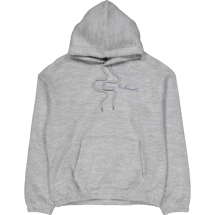 Embroidered Signature Hoodie Silver Chine