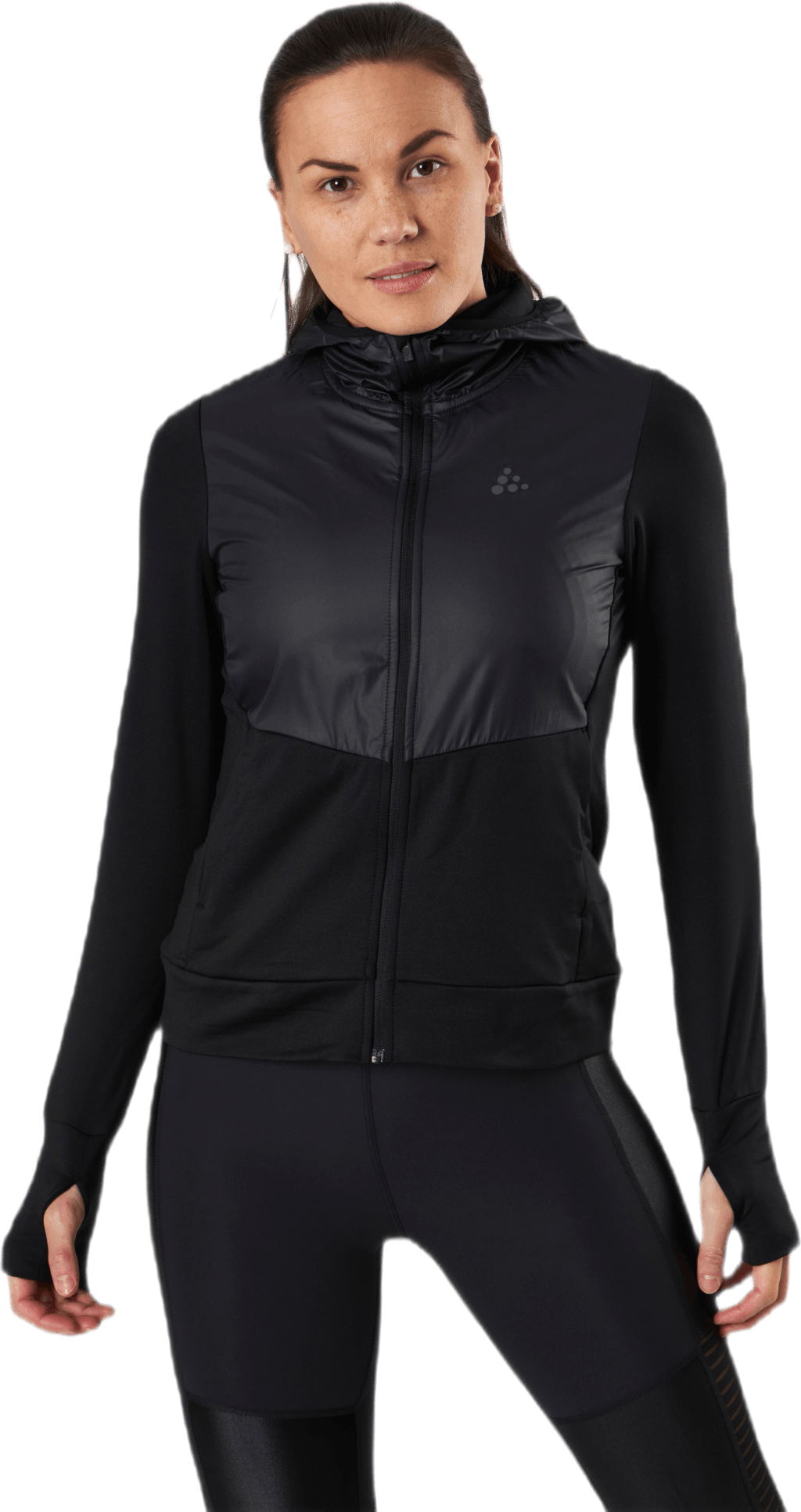 ADV Charge Jersey Hood Jkt Black, Female, Apparels, jackets, Running, Black, XL