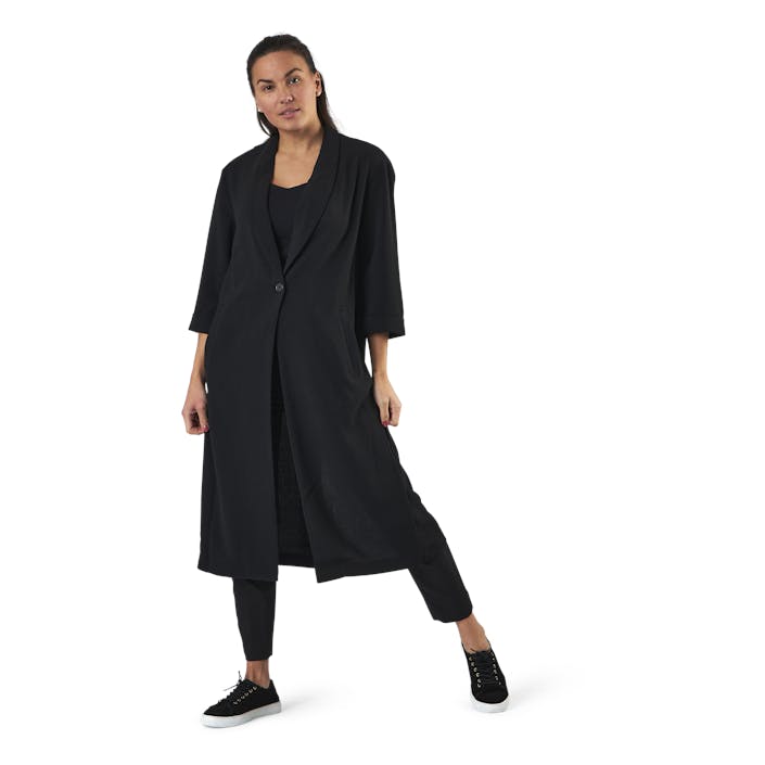 Bertha 3/4 Long Coatigan Black, Female, Apparels, Shirts, Black, XS