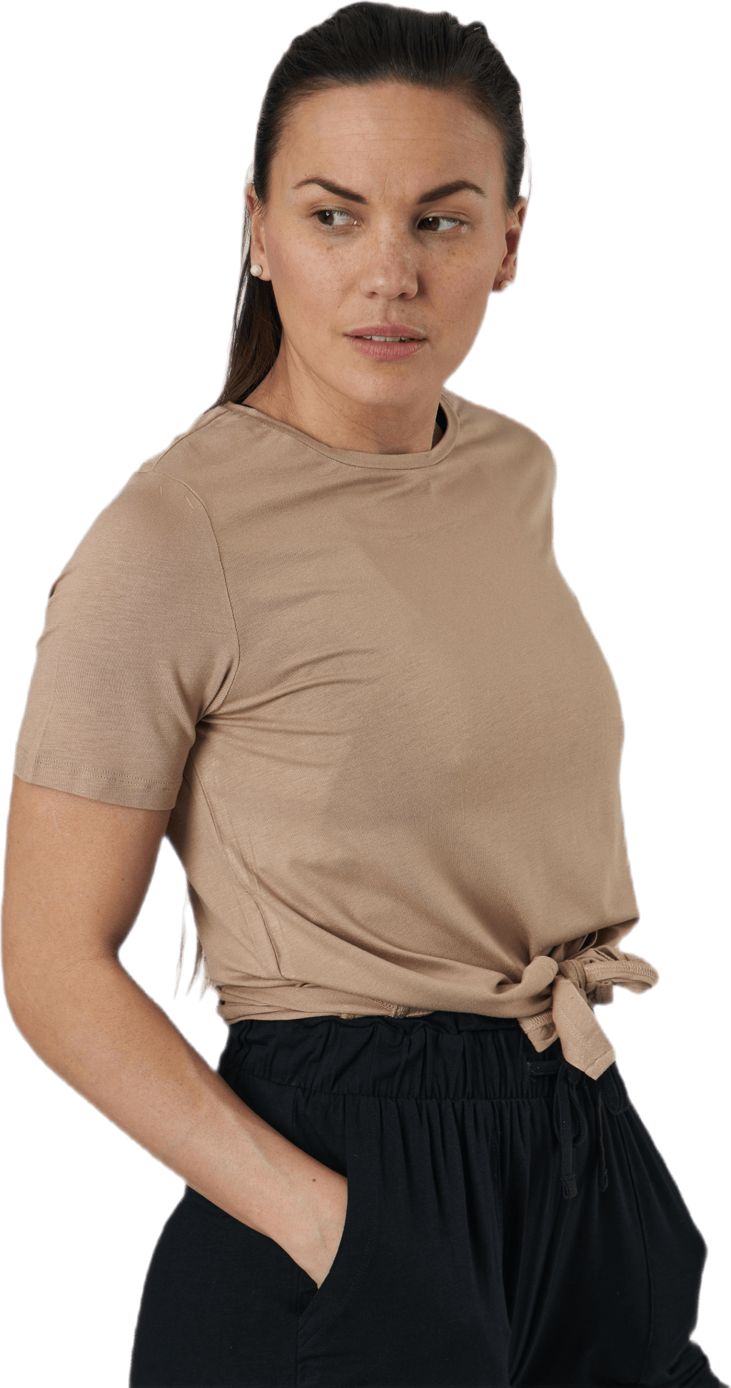 Neora Ss Tie Tee Beige - Bild 2