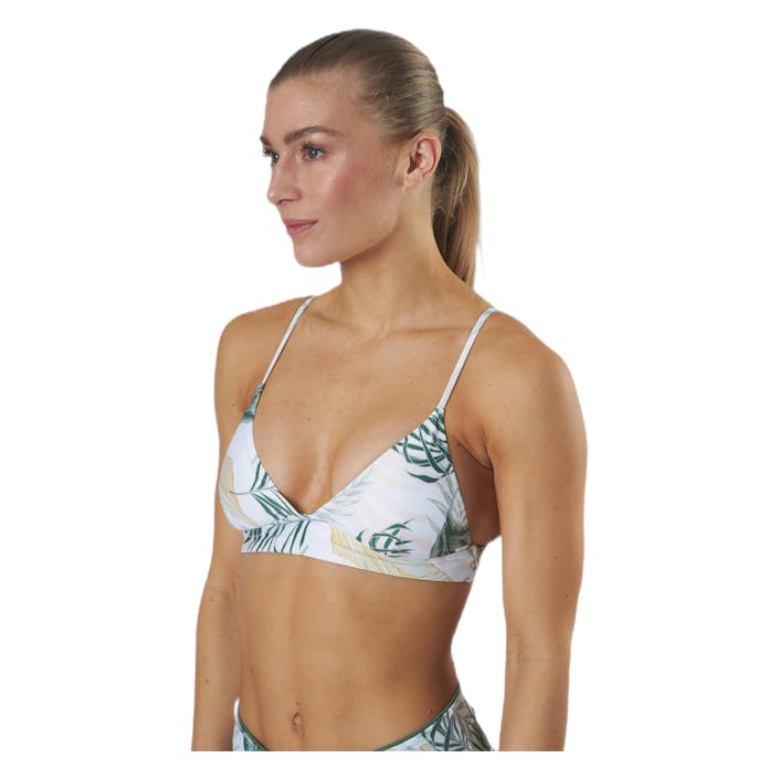 Coastal Palms Longline Triangle White/Green, Female, Abbigliamento, Costumi da bagno, Nuoto, Bianca/Verde, L