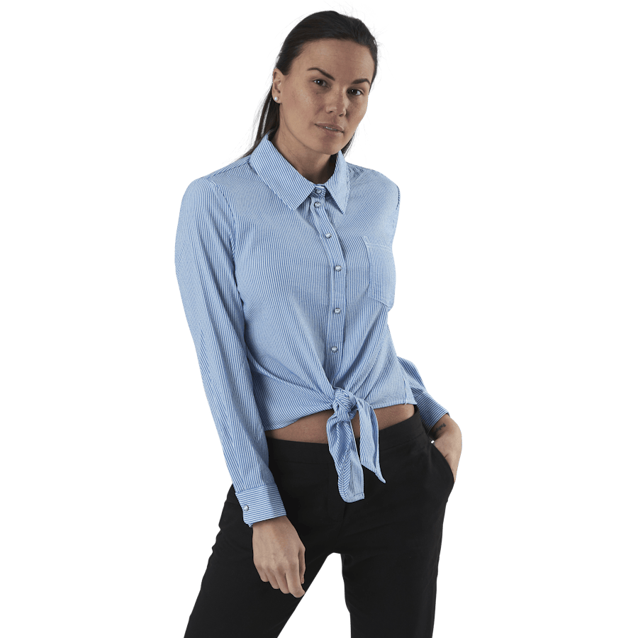 Lecey Ls Stripe Knot Dnm Shirt White