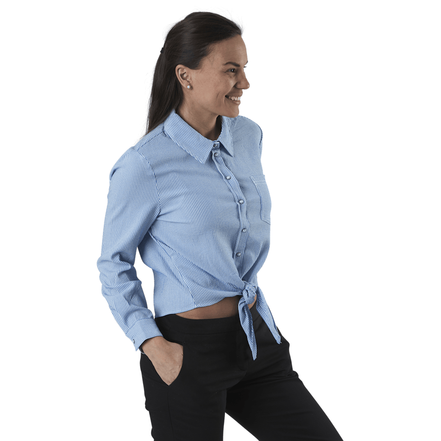 Lecey Ls Stripe Knot Dnm Shirt White - Bild 2