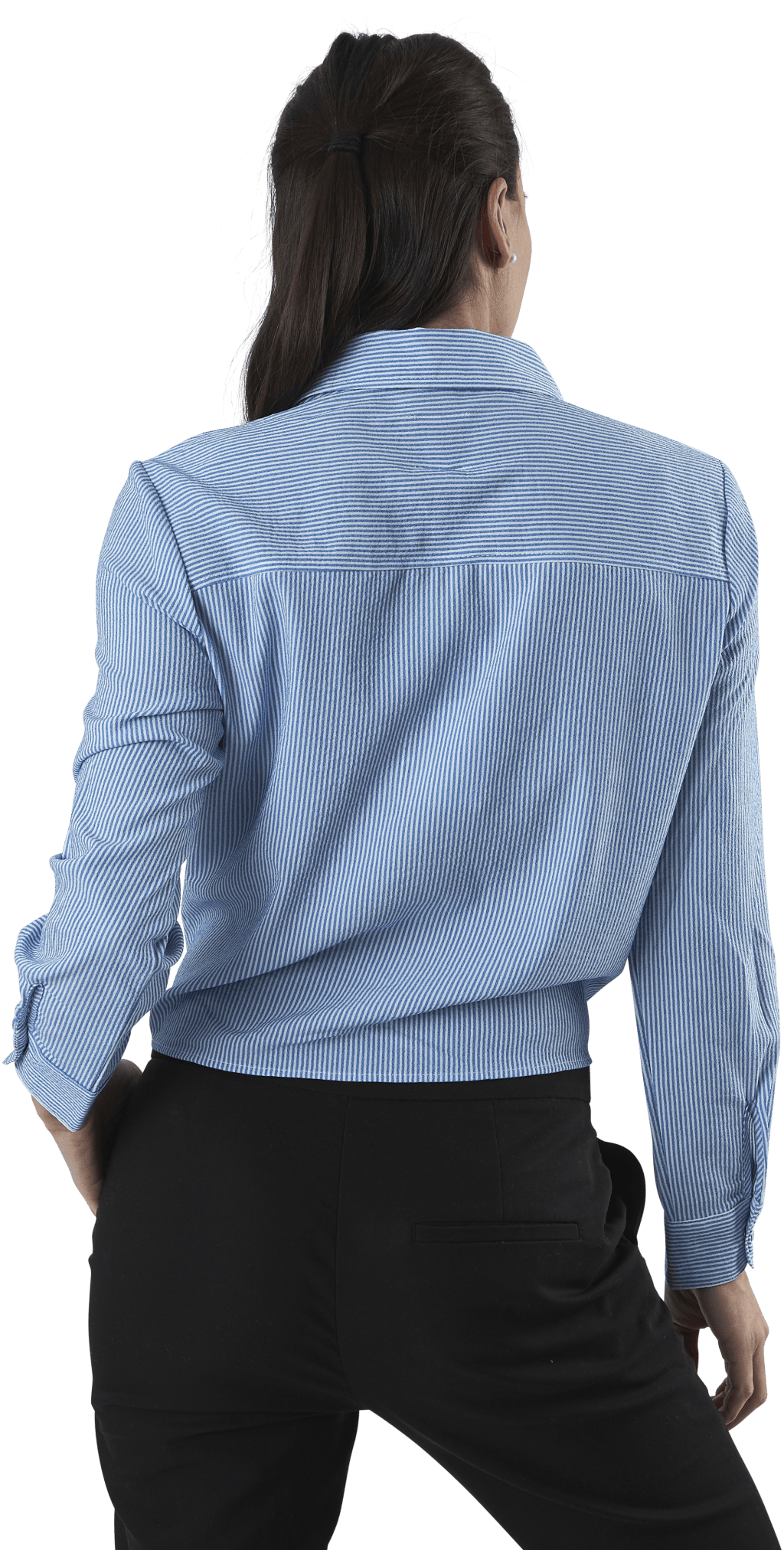 Lecey Ls Stripe Knot Dnm Shirt White - Bild 3