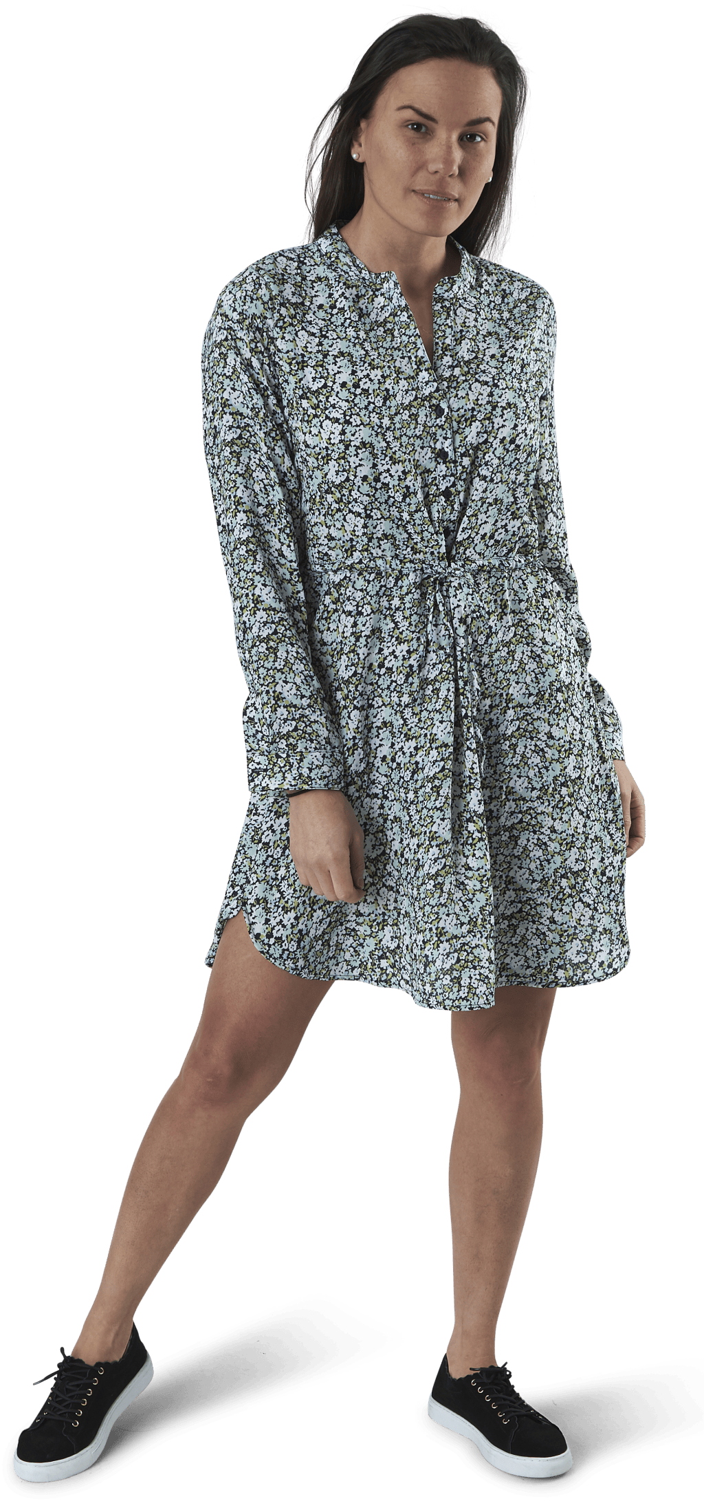 Cory L/S V-Neck Tunic Wvn Blue