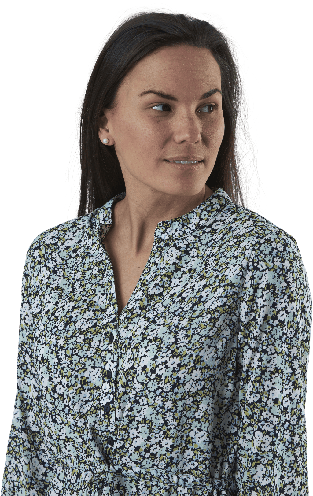 Cory L/S V-Neck Tunic Wvn Blue - Bild 4