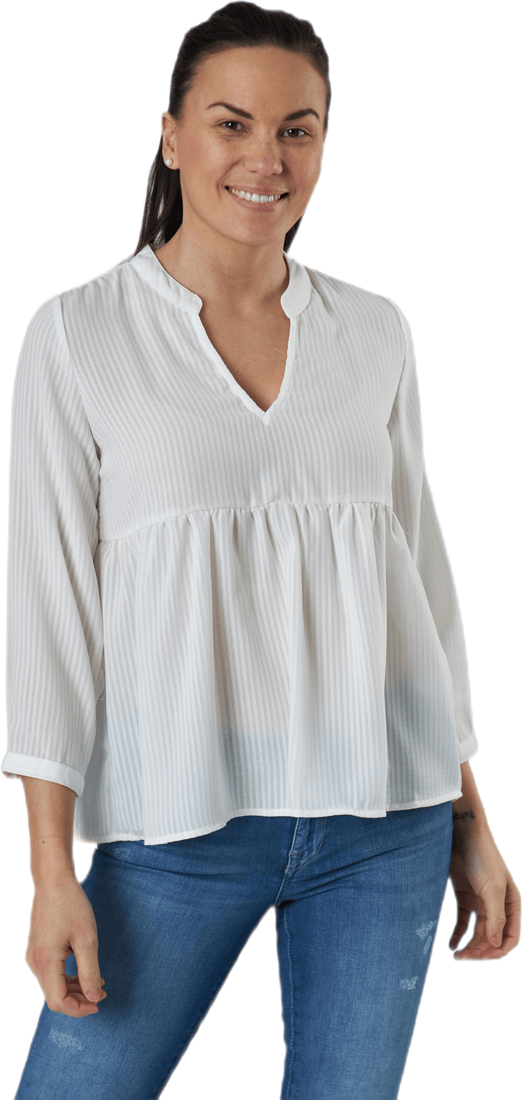 Bloom 3/4 Top Wvn White