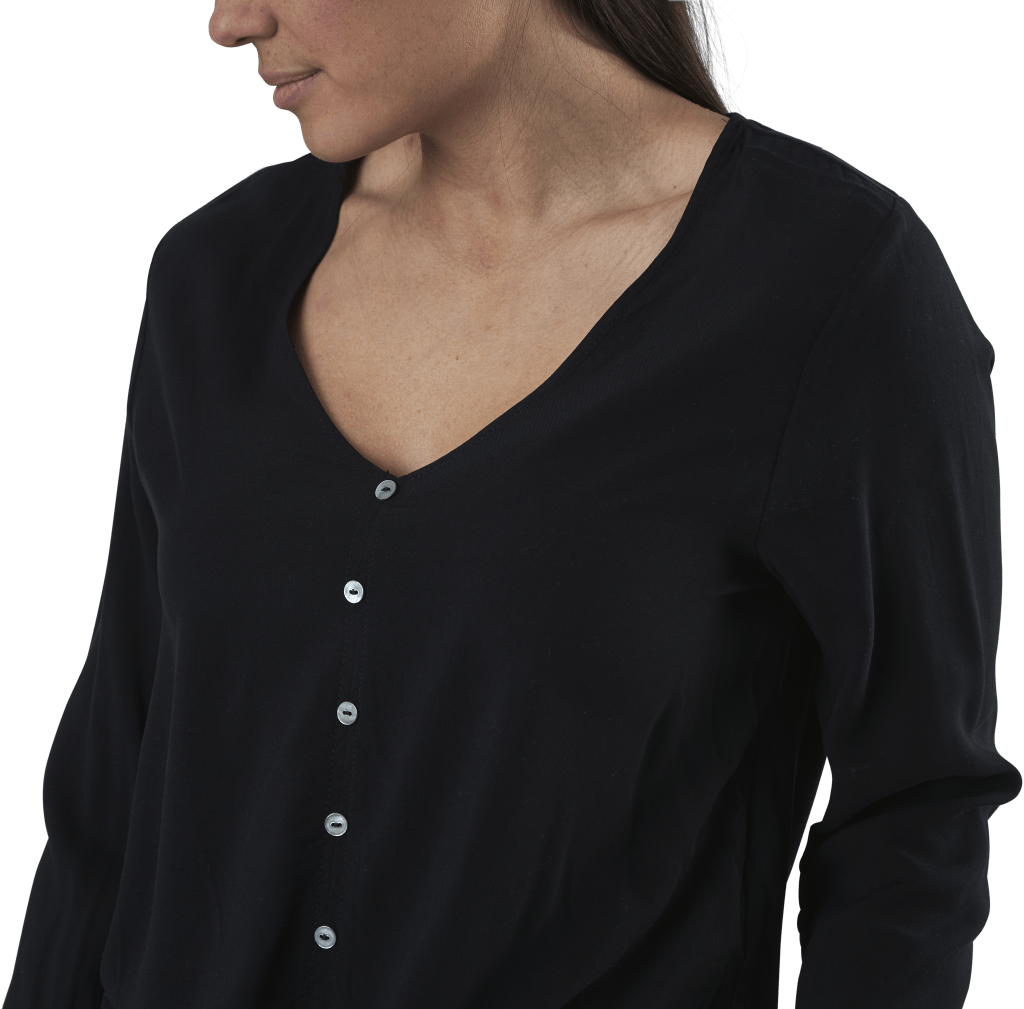 Nina Life L/S Tie Shirt Wvn Black - Bild 4