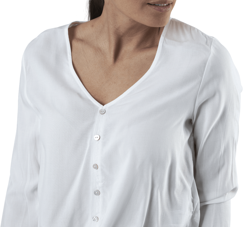 Nina Life L/S Tie Shirt Wvn White - Bild 4