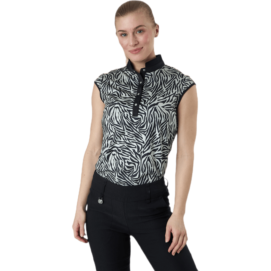 Tiana Cap Polo Shirt Black