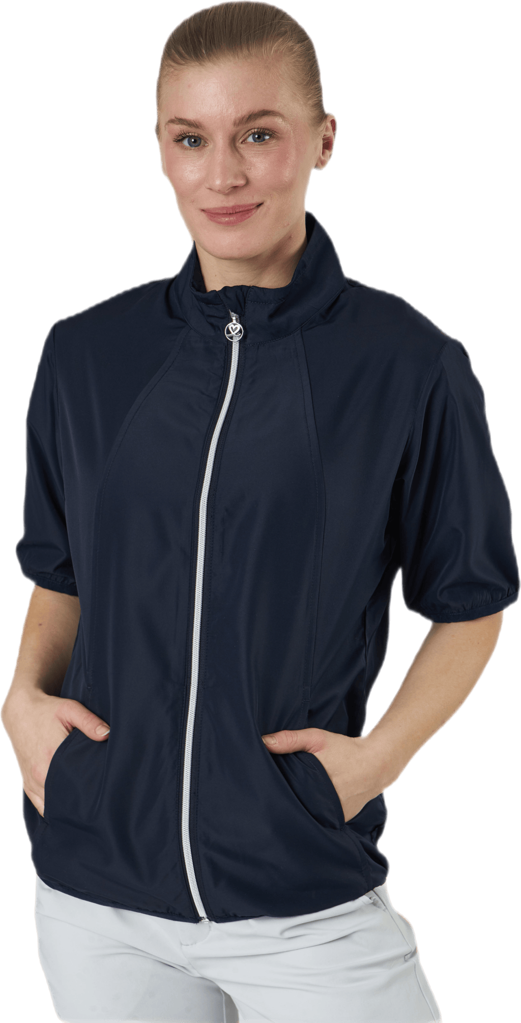 Mia Ss Wind Jacket Blue, Female, Apparels, jackets, Golf, Blue, 32