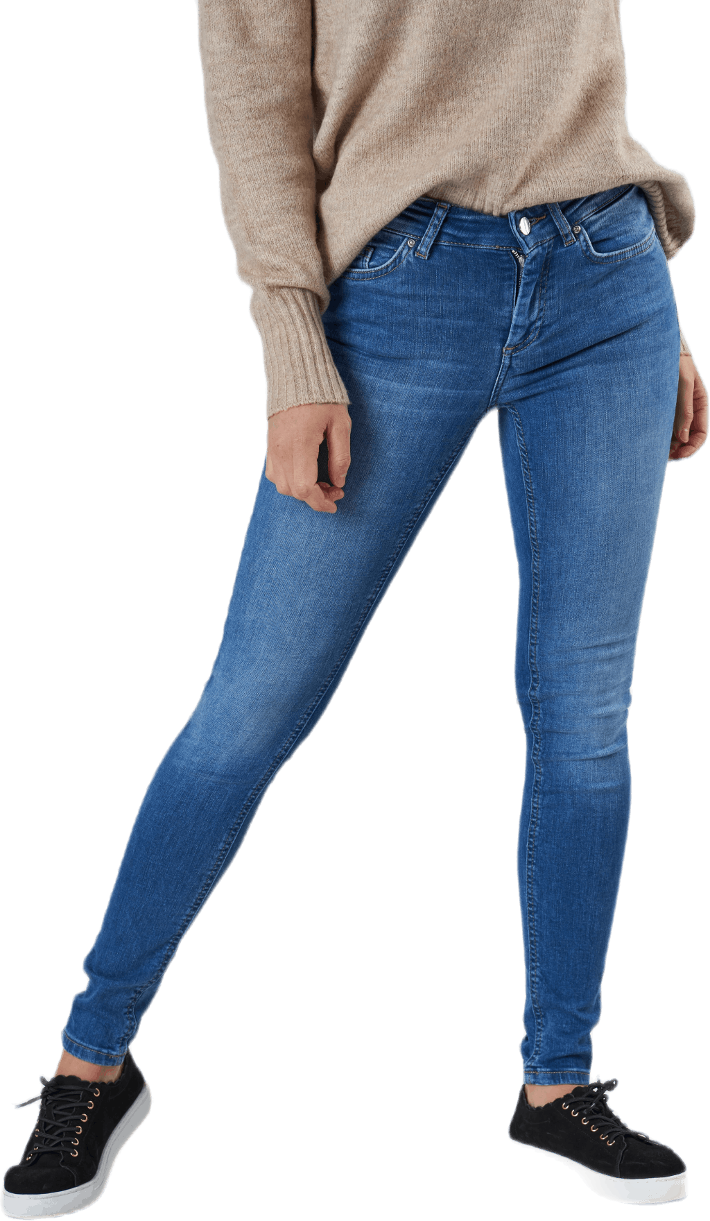 Blush Life Mid Skinny Blue, Female, Apparels, Pants, Blue, L/33"