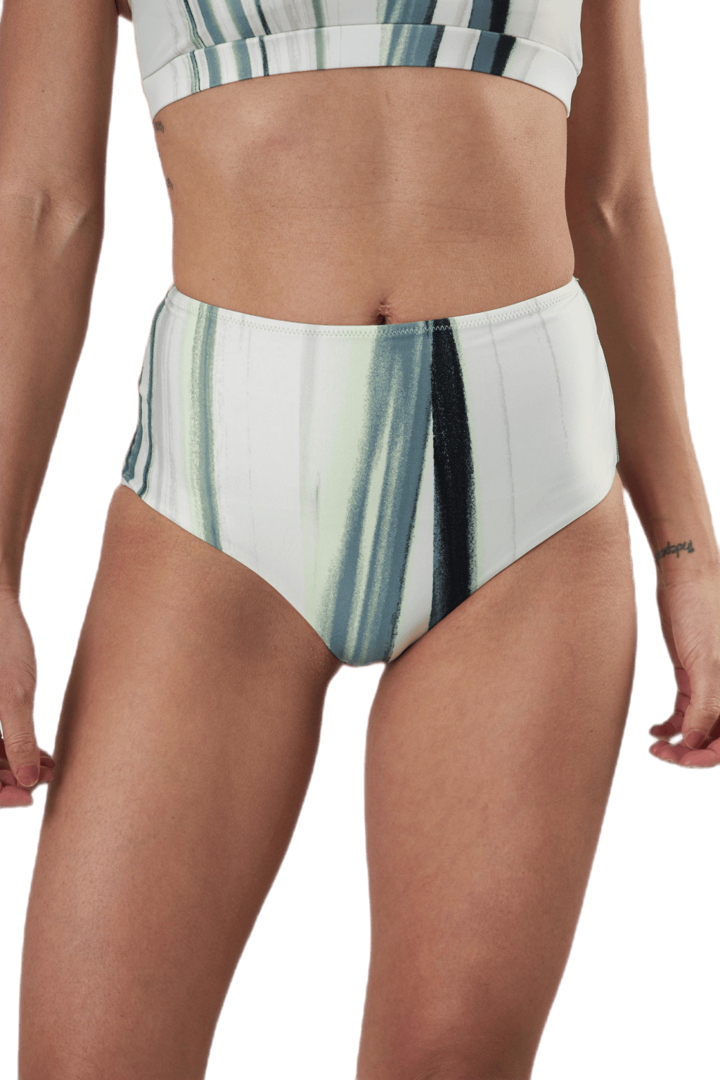 High Waist Brief White/Green