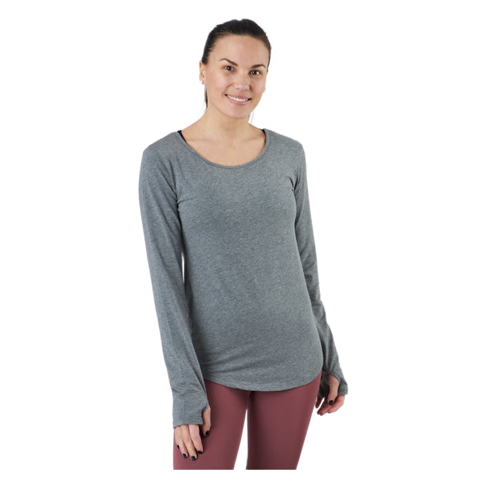 Positive LS Grey, Female, Vêtements, Chemises, Yoga, Gris, L