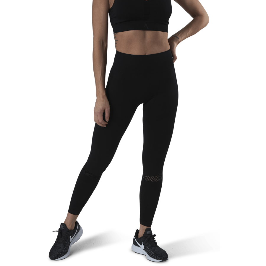 Fitness Mesh Knit Tights Black