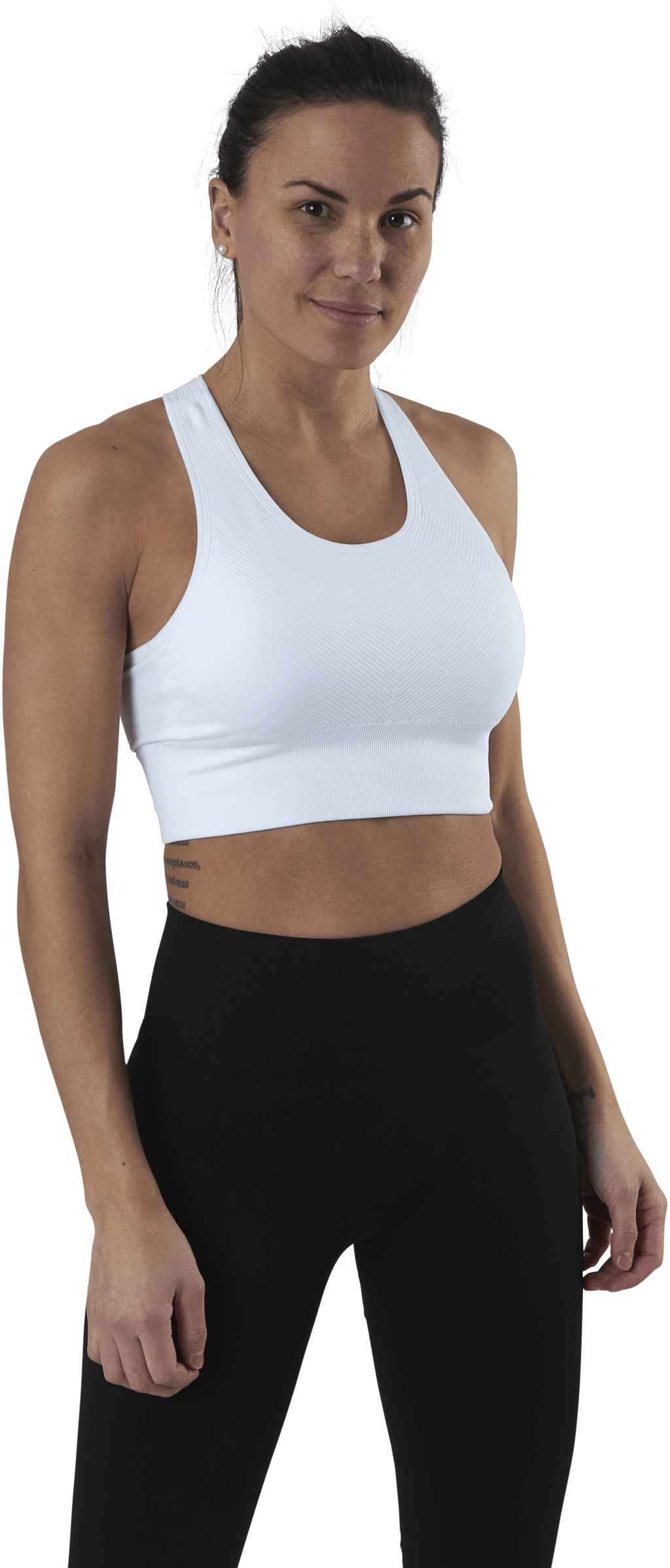 Sanskrit Seamless Crop Top White, Female, Ropa, Sujetador deportivo, Yoga, Blanco, M/L