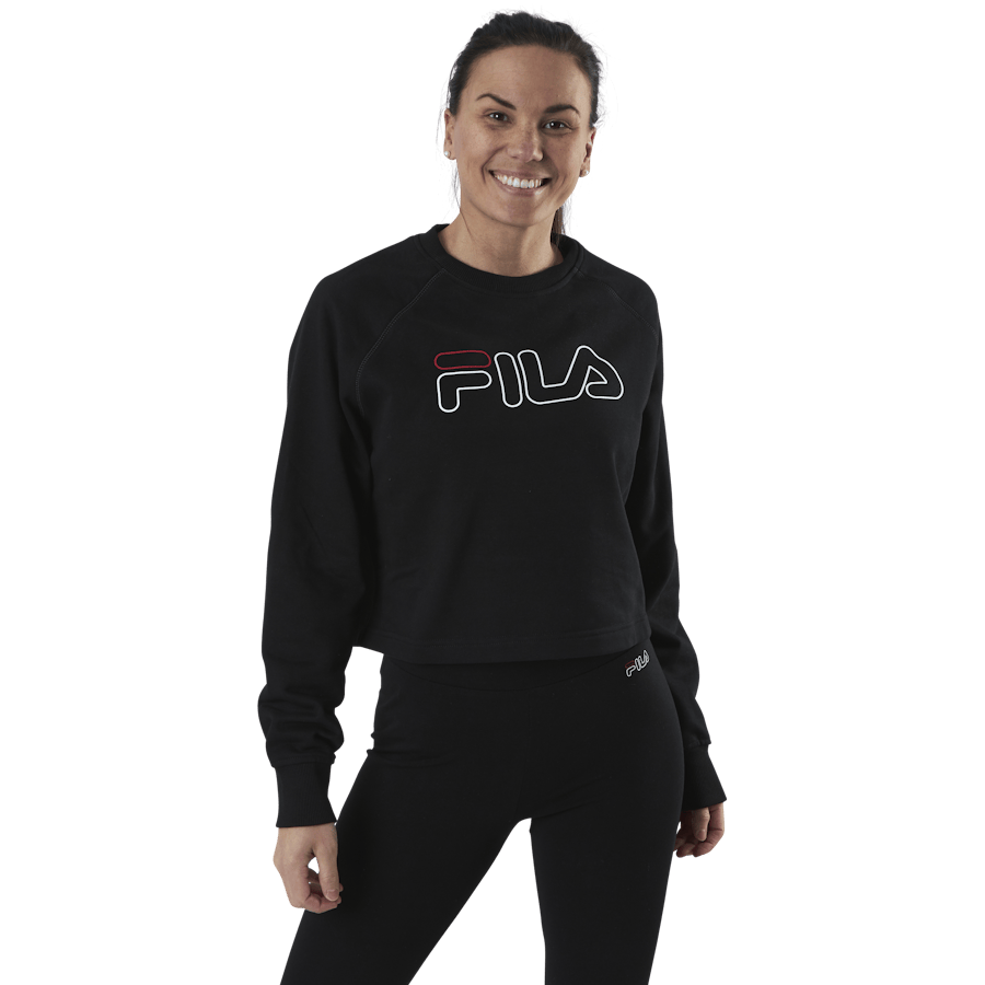 Jamina Cropped Crew Sweat Black