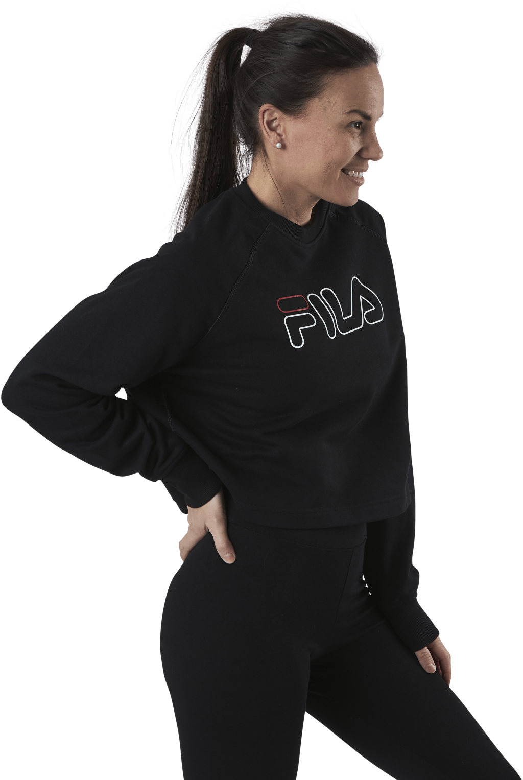 Jamina Cropped Crew Sweat Black - Bild 2