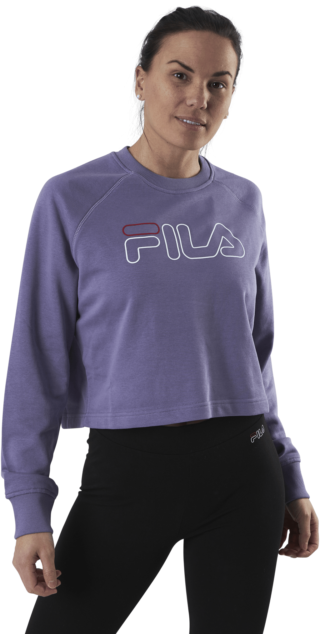 Jamina Cropped Crew Sweat Purple