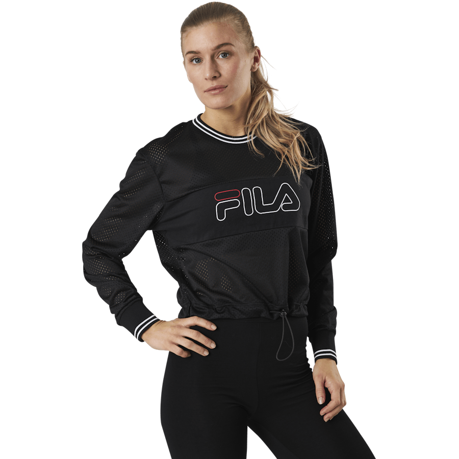 Jalina Cropped Sporty Mesh Shirt Black