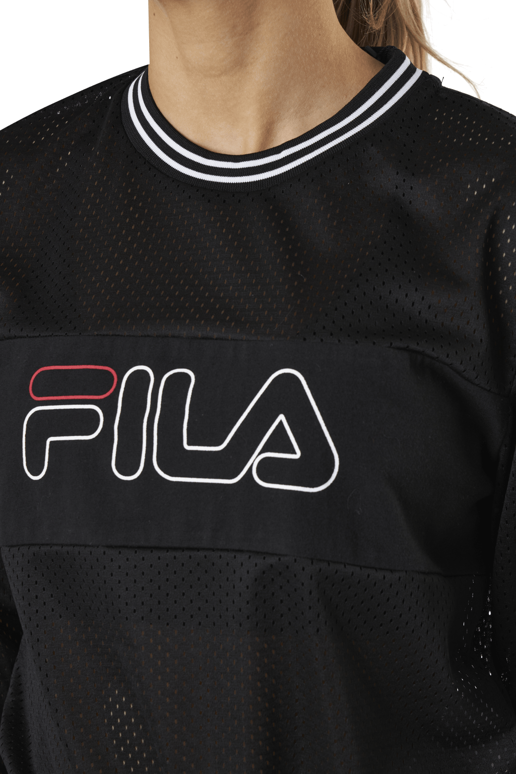 Jalina Cropped Sporty Mesh Shirt Black - Bild 3