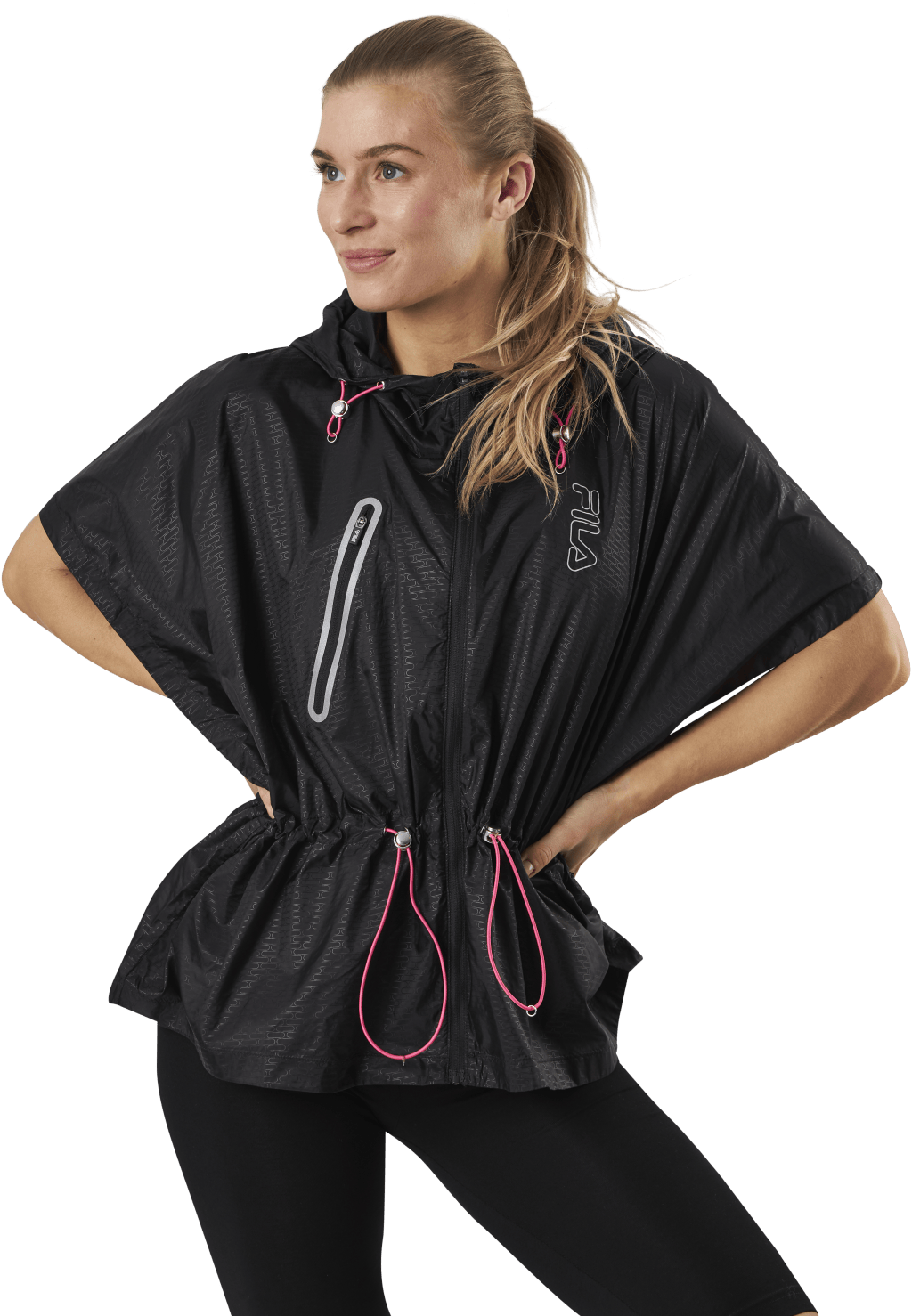 Eydie Wind Poncho Black, Female, Apparels, jackets, Black, XL