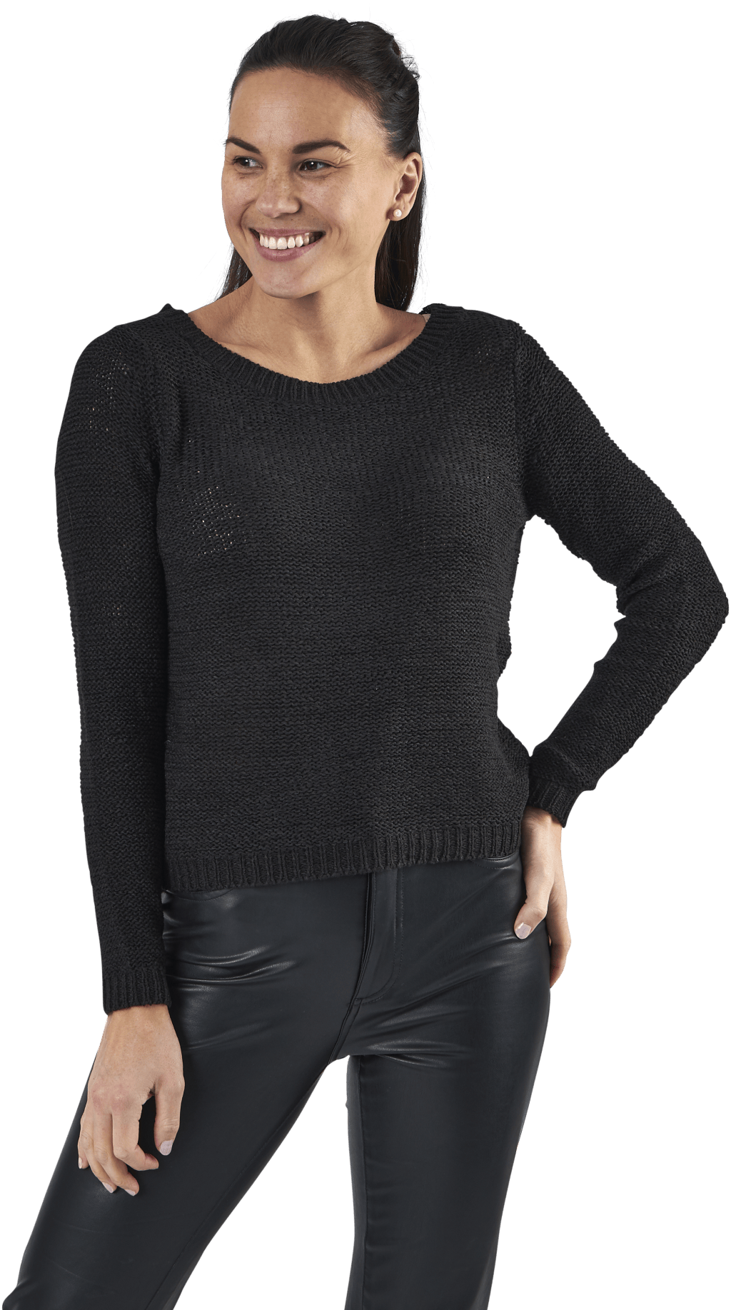 Geena Xo L/S Pullover Knt Black, Female, Vaatteet, Paidat, Musta, M