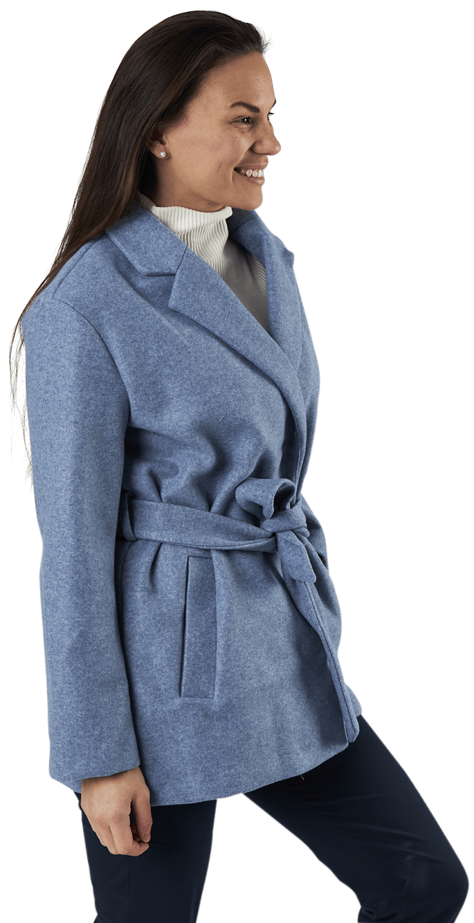 Trillion Belt Coatigan Pnt Blue, Female, Apparels, jackets, Blue, XS